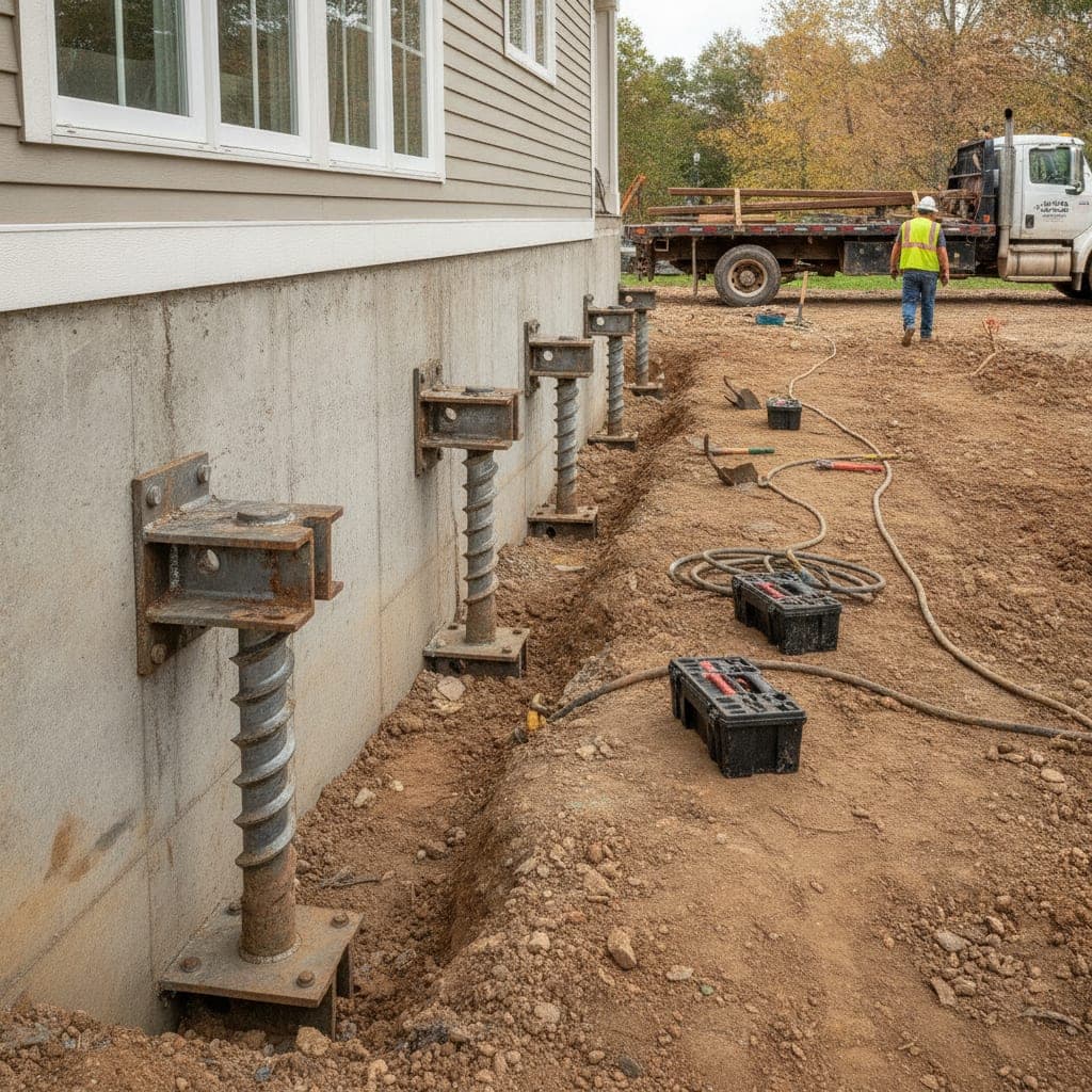 Helical & Push Pier Installation